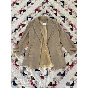 1970s 70s Women’s Taupe Wool Cashmere Coat- M